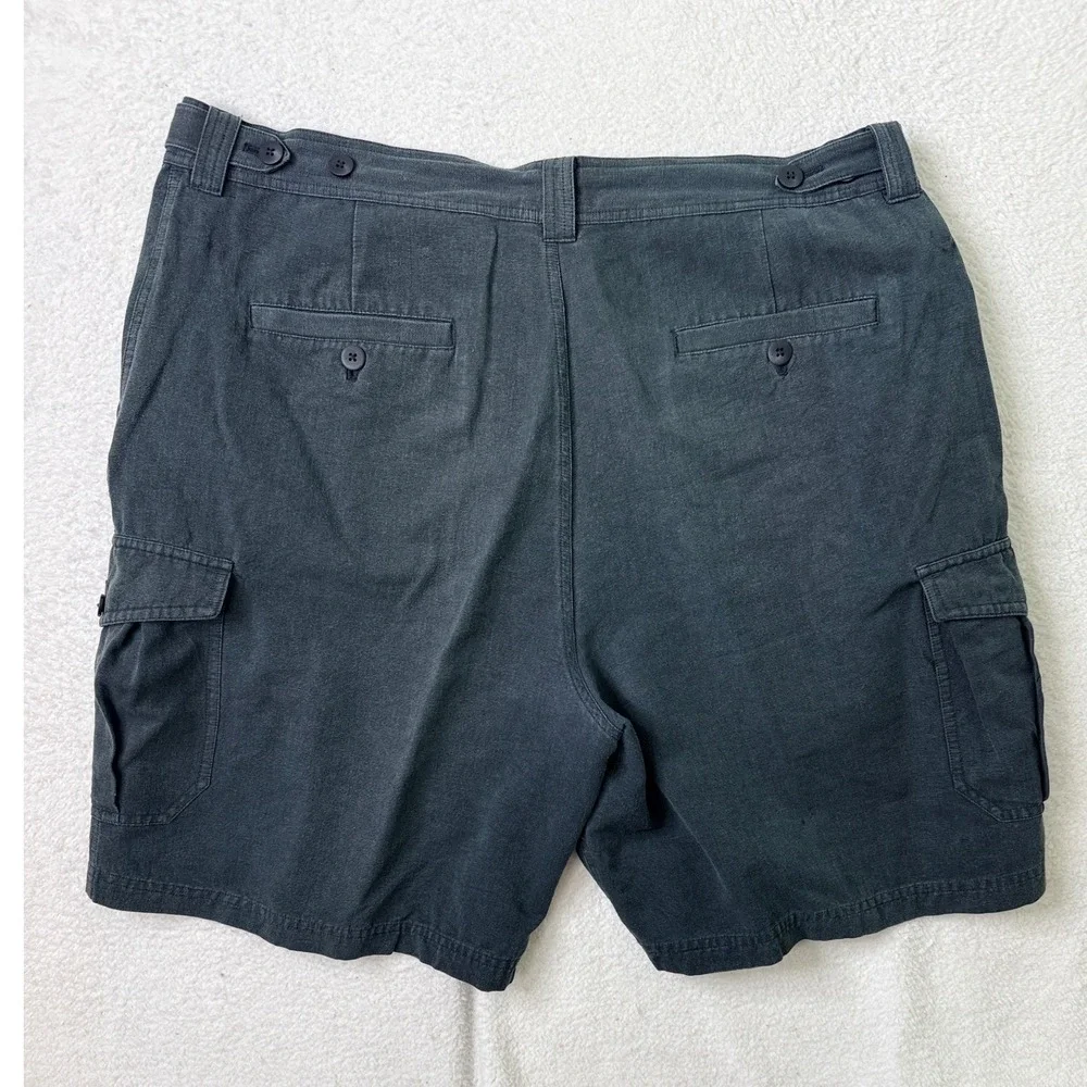 Vintage Silk Blend Mens Shorts Cargo Charcoal Gray Casual 38